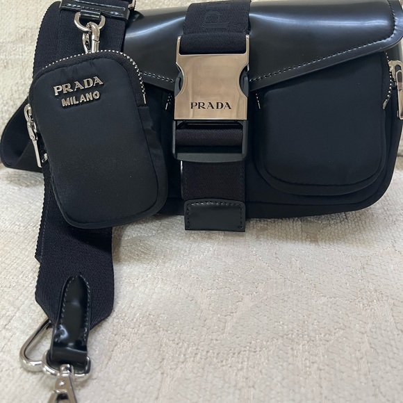 Prada Bags Prada Pocket Nylon And Brushed Leather Bag Like New